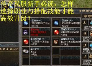 传奇私服新手必读:怎样选择职业与搭配技能才能高效升级? 传奇私服新手必读:怎样选择职业与搭配技能才能高效升级?