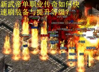 新武帝单职业传奇如何快速刷装备与提升等级？