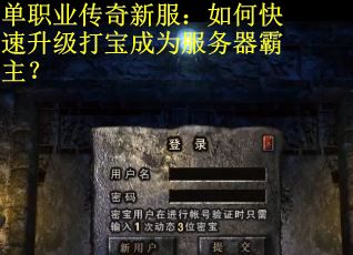 单职业传奇新服：如何快速升级打宝成为服务器霸主？
