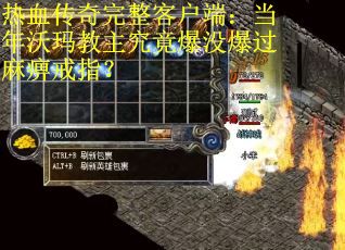 热血传奇完整客户端：当年沃玛教主究竟爆没爆过麻痹戒指？