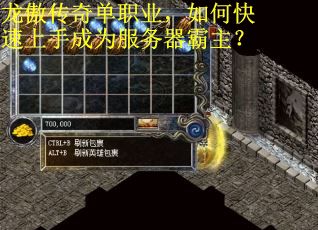 龙傲传奇单职业，如何快速上手成为服务器霸主？