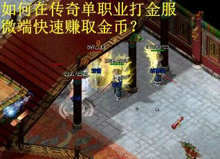 如何在传奇单职业打金服微端快速赚取金币？